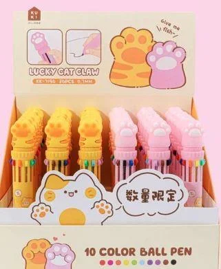 Bolígrafo Luchy Cat Claw 10 Colores 0.7 mm - Set de Escritura Creativa