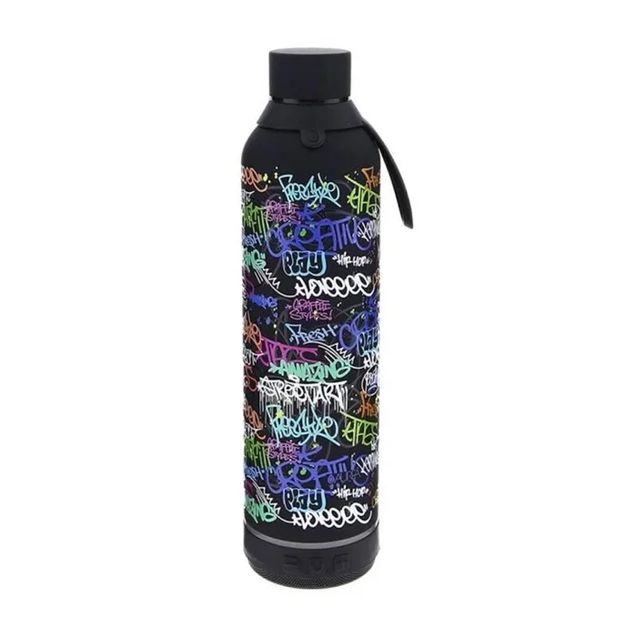 Botella 600ml con Altavoz Bluetooth – Black Graff - Accesorio Deportivo Inteligente