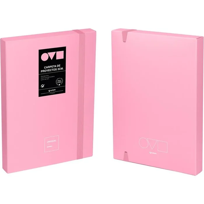 Caja Proyectos Polyfoam Lomo 3cm Folio Rosa Unequal Minimal GrafoPlás - Material Escolar