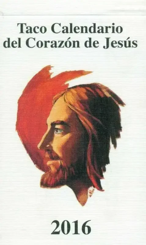 Calendario 2016 Taco Clásico Corazón de Jesús con Imán - Decoración Religiosa