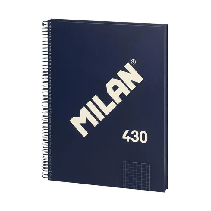 Cuaderno Milan Serie 1918 Espiral A4 80 Hojas Cuadrícula Azul - Papelería