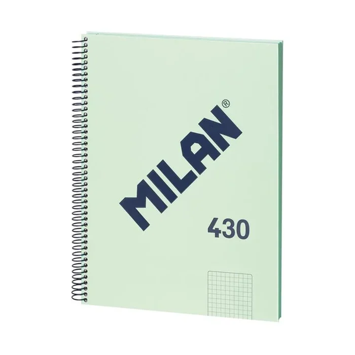 Cuaderno Milan Serie 1918 - Espiral A5, 80 Hojas, Cuadrícula Verde