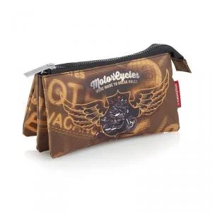 Kukuxumusu - Portatodo Triple Jabalí Davison, Estuche Escolar