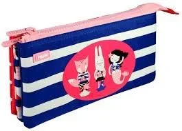 Portatodo Milan Anchor Club 5 Compartimentos, Rojo-Azul - Estuche Escolar