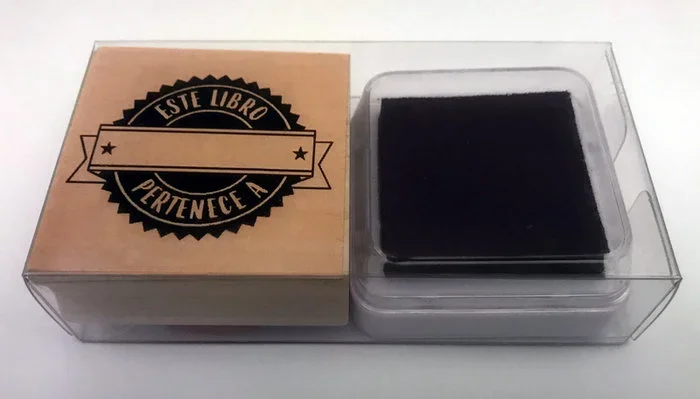 Sello Exlibris con Diseño de Escarapela - Personalizado para Libros